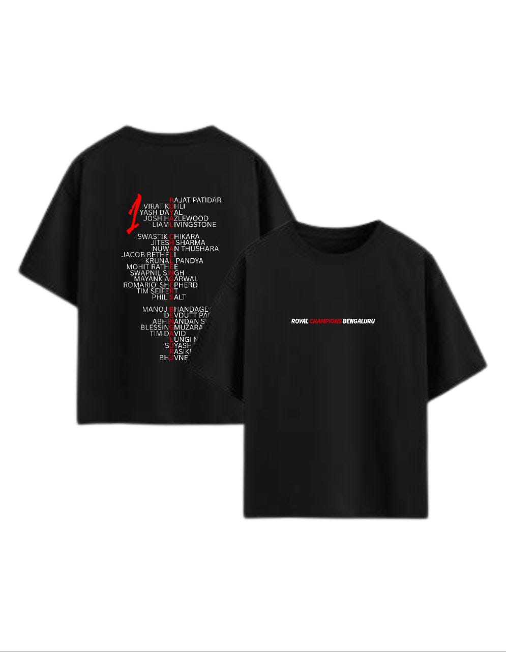 Royal Champions Bengaluru Tribute Oversized T-shirt - INFIQNZY