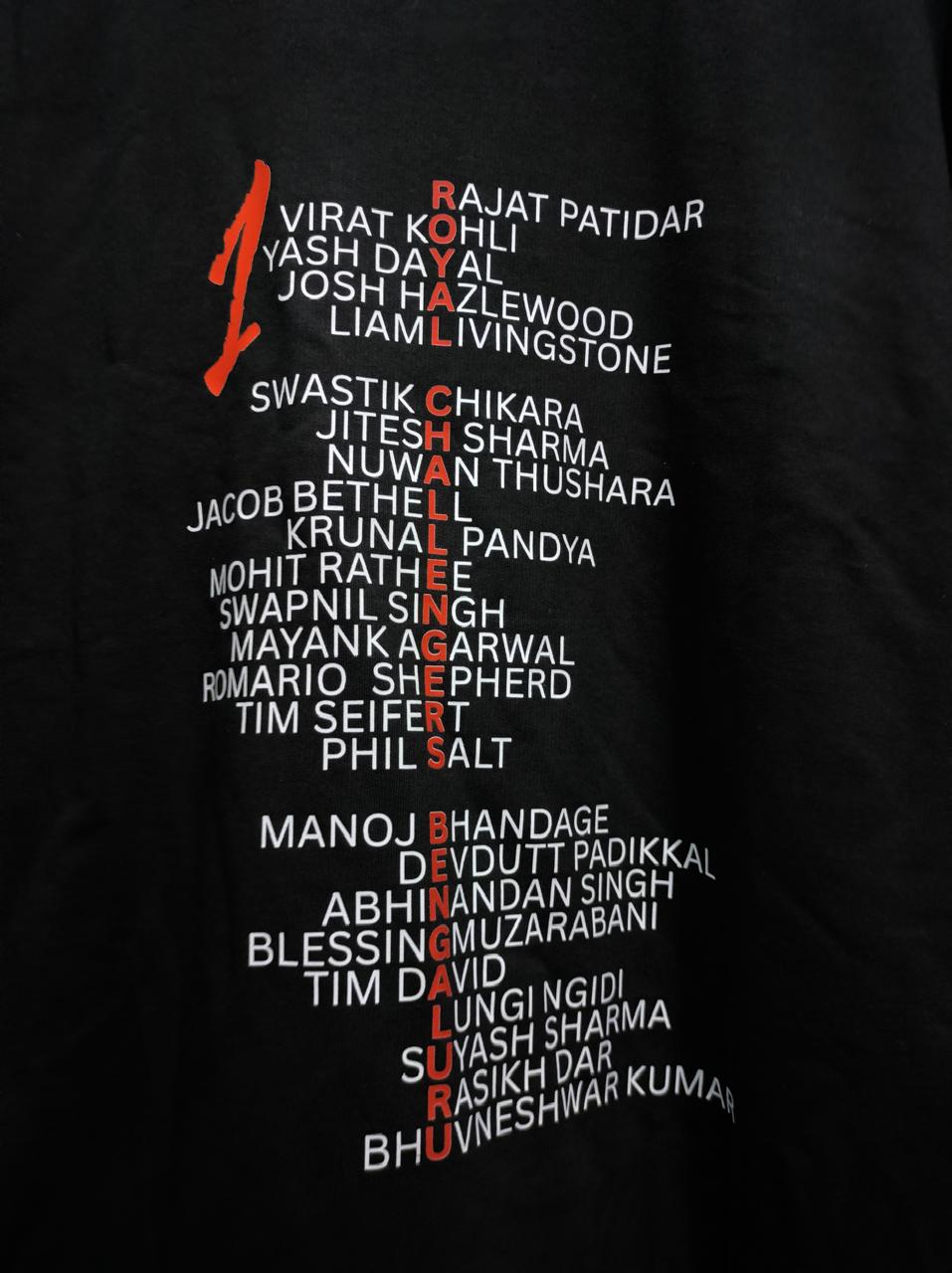 Royal Champions Bengaluru Tribute Oversized T-shirt - INFIQNZY