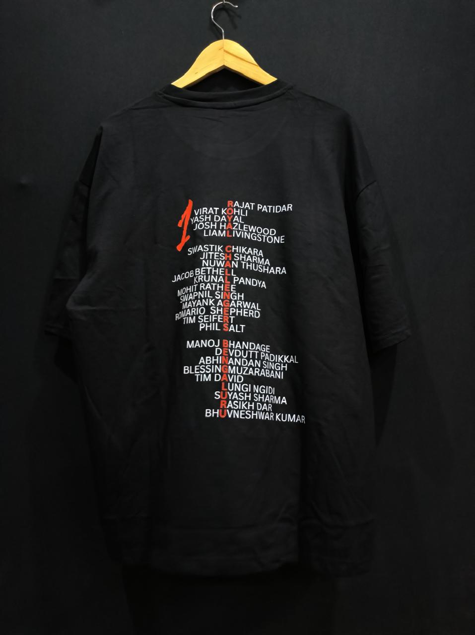 Royal Champions Bengaluru Tribute Oversized T-shirt - INFIQNZY